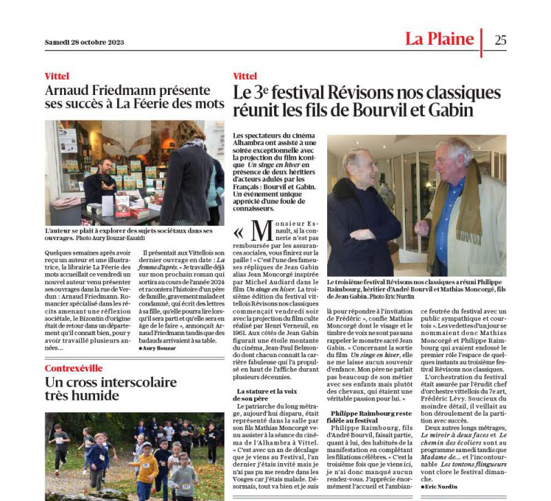 Le festival dans Vosges Matin