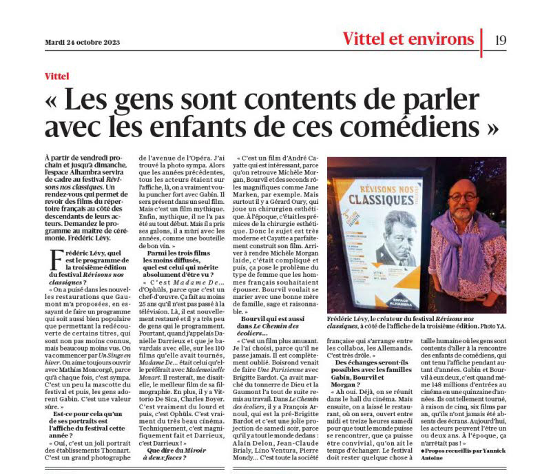 Un 2ème article pour le festival
