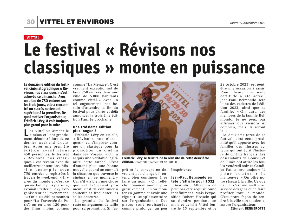 La réussite de la seconde édition du festival dans Vosges&nbsp;Matin