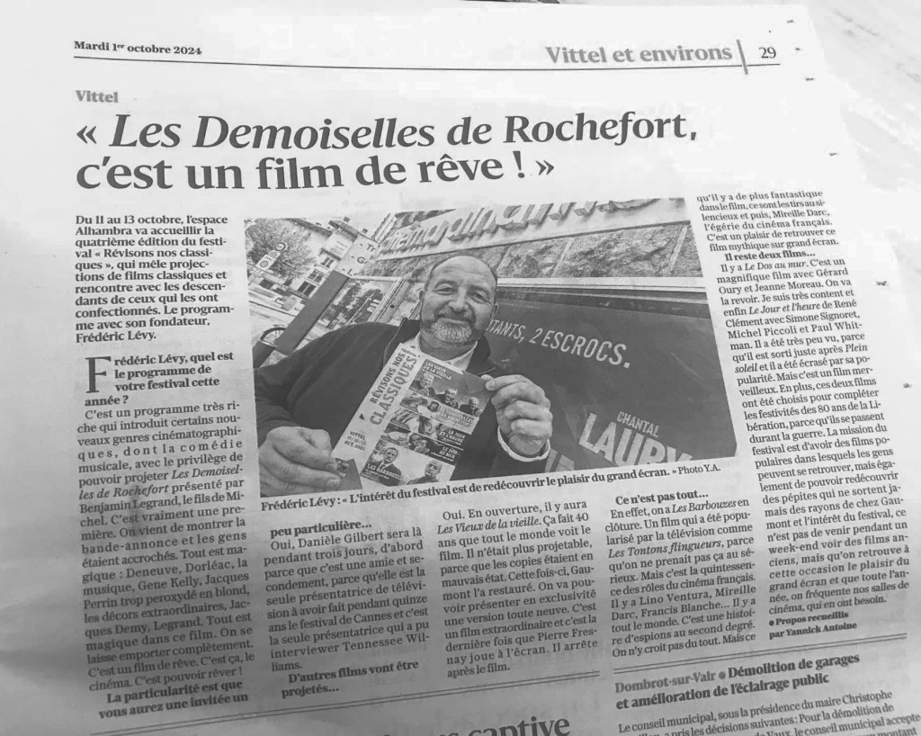 Le festival dans l’édition Vosges Matin du 1er octobre